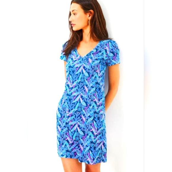Lilly Pulitzer Dress - Etta Dress NWT Barton Blue Star Gazer Small - Picture 2 of 15